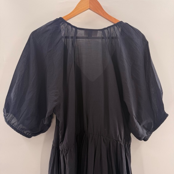 NWOT Puff Sleeve Lightweight Cottagecore A-Line Maxi Dress Navy Universal Thread - Picture 9 of 11